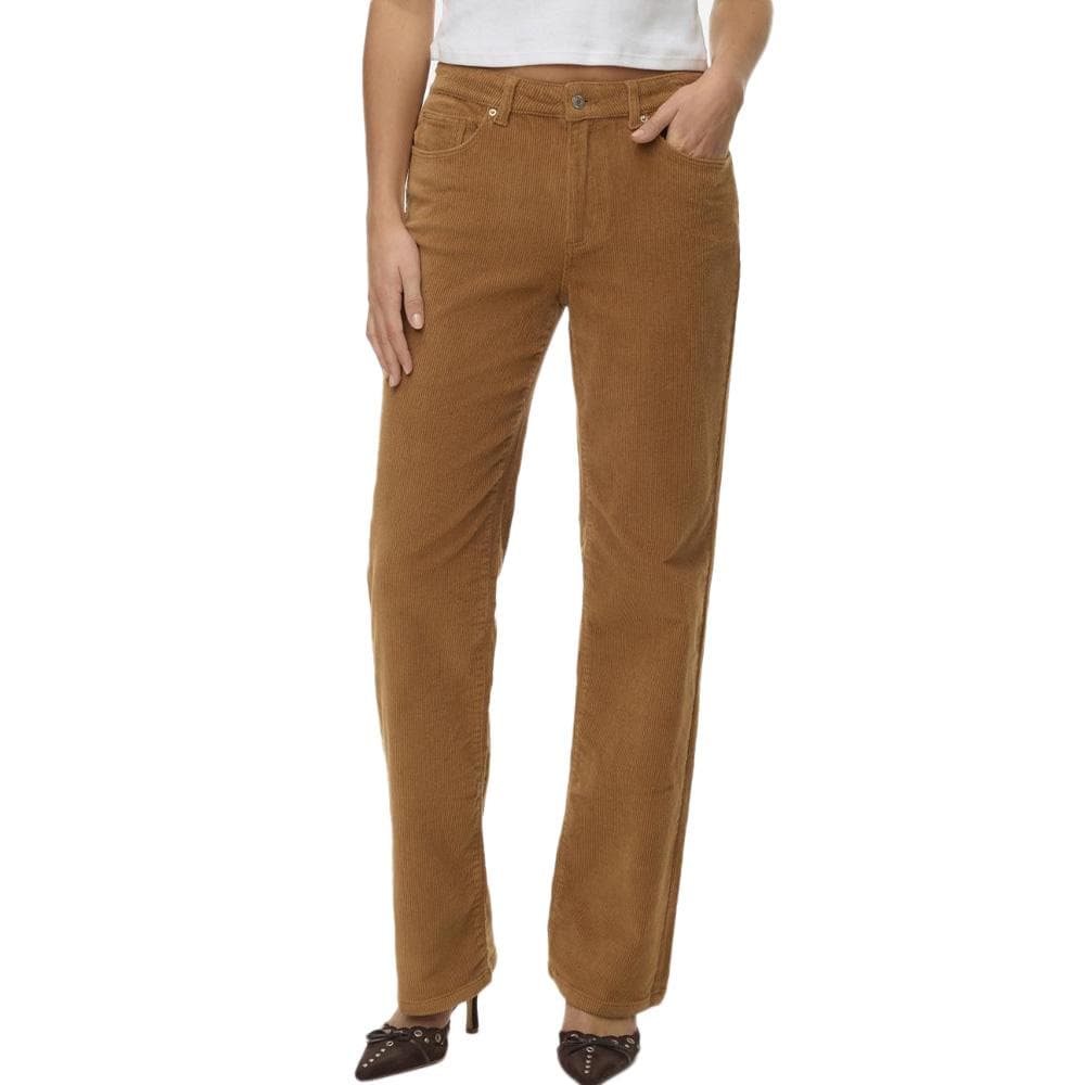 Pantalon Velours Marron Femme Vero Moda Melisa Straight 1