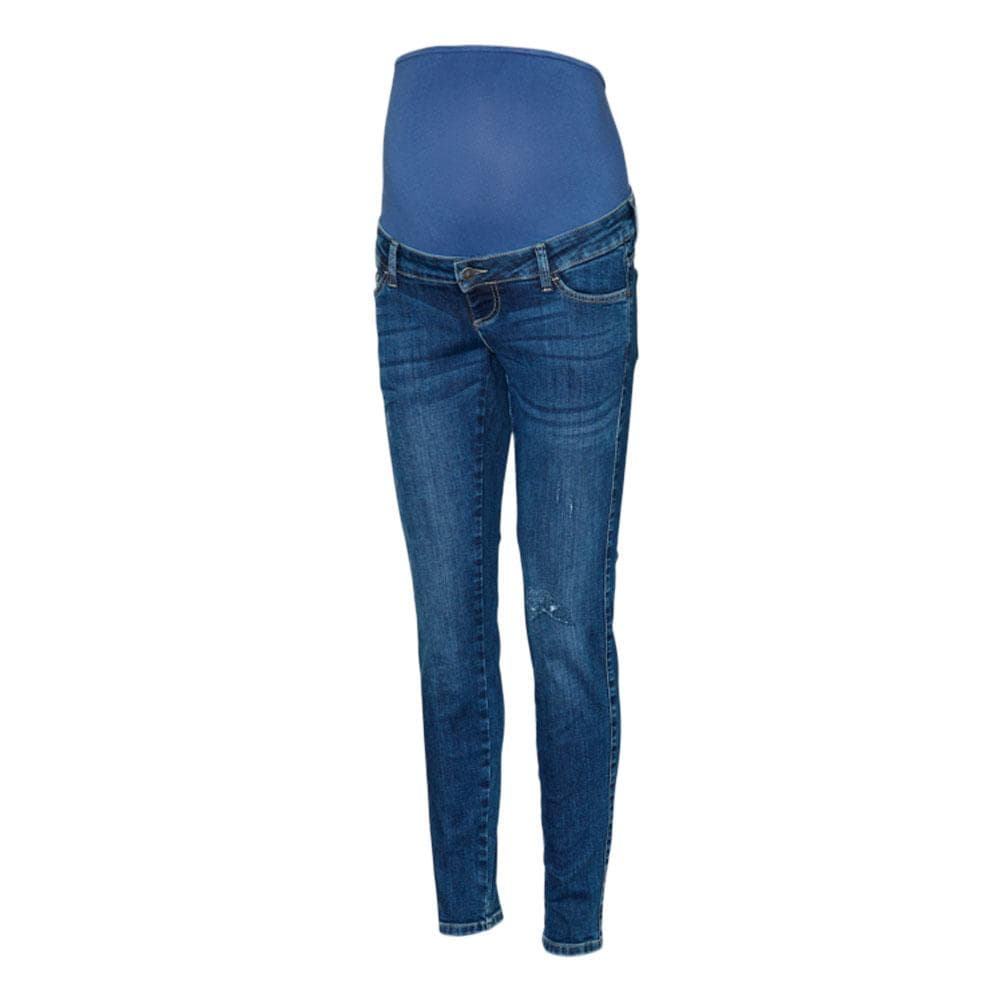 Jeans Regular Fit Bleu Femme Mamalicous Destroyed 3