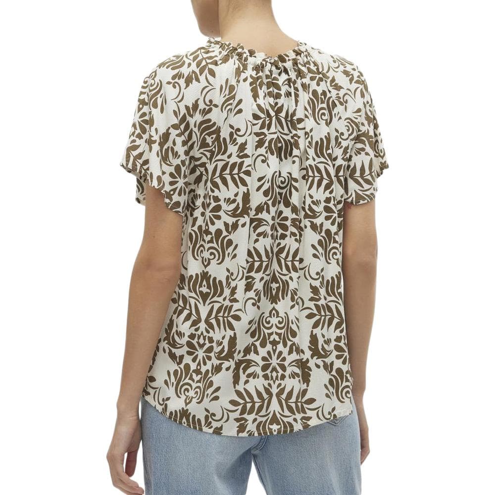 Blouse Blanche/Camel Femme Vero Moda Mima 2