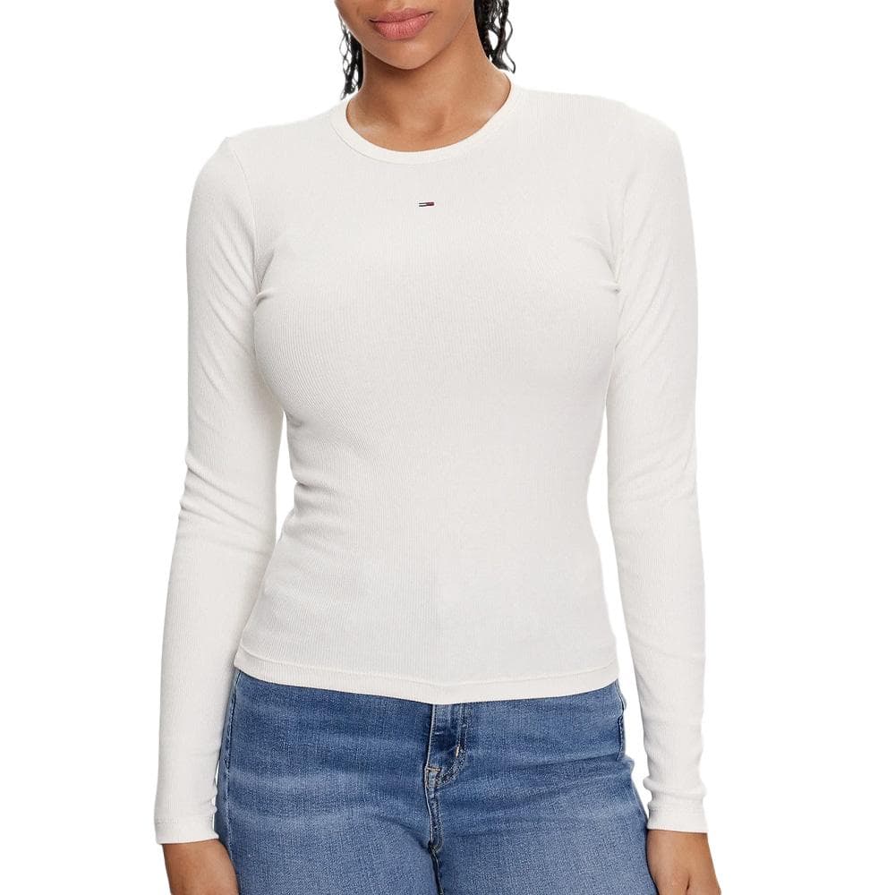 T-Shirt Manches Longues Blanc Femme Tommy Hilfiger Essentials 1