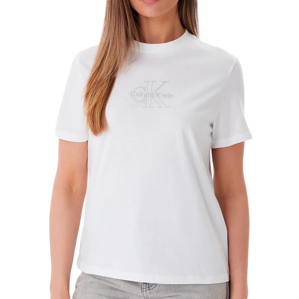 T-Shirt Blanc Femme Calvin Klein Jeans Ss Clasic 1