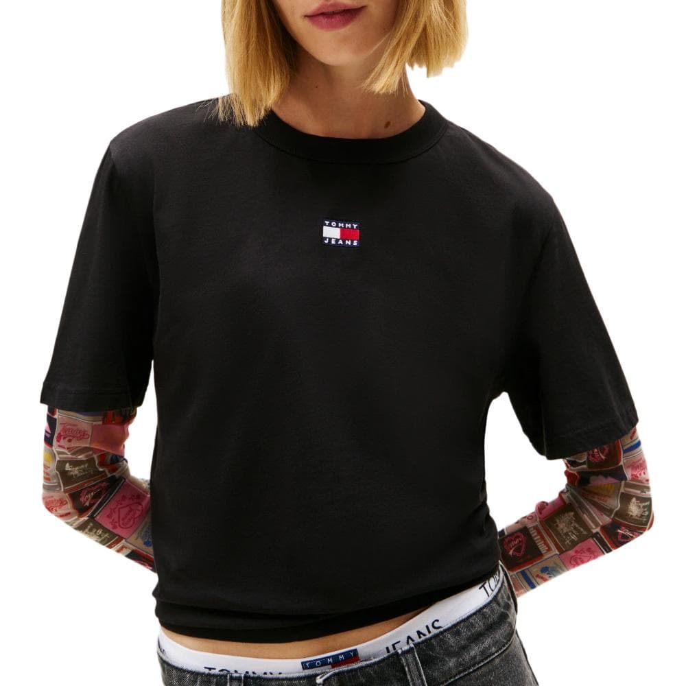 T-shirt Noir Femme Tommy Hilfiger Tjw Bxy Badge 1