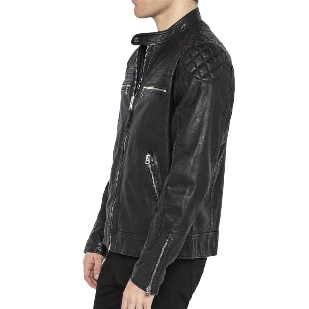 Blouson en Cuir Noir Homme Schott LCSPYDER25 3