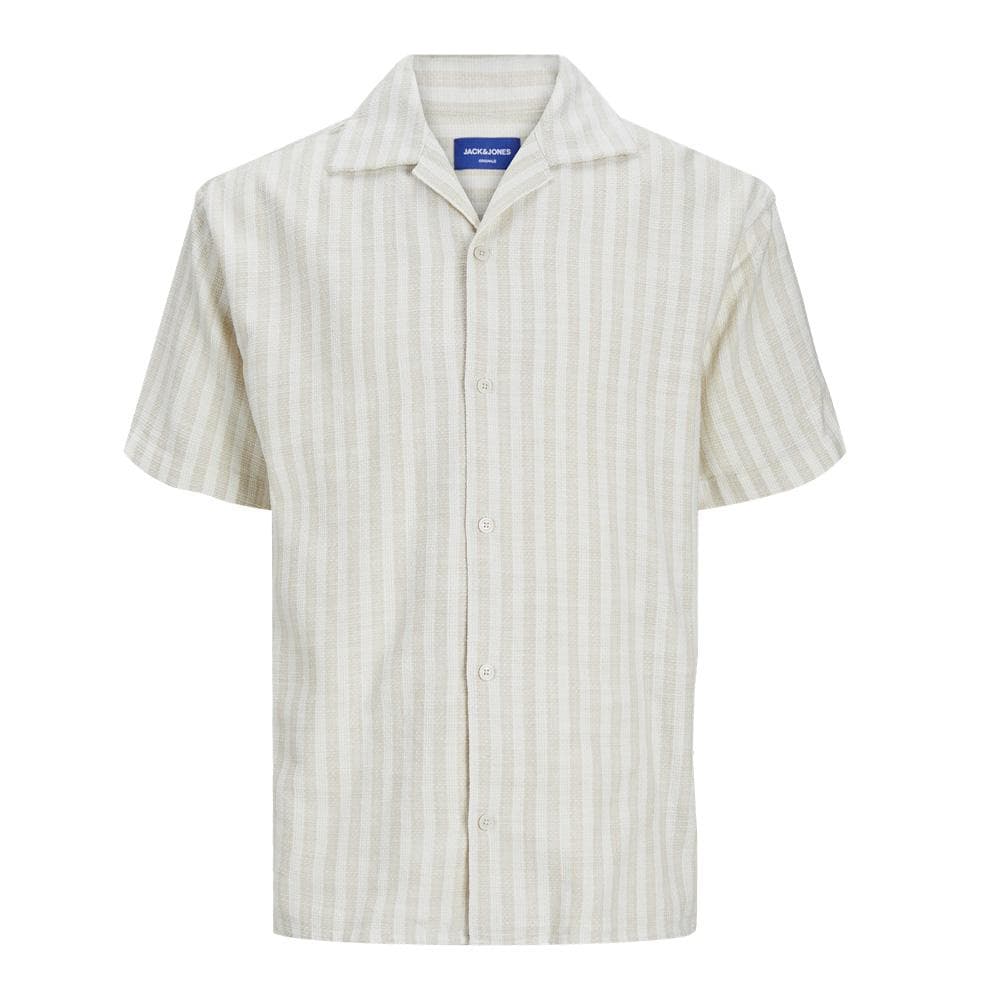 Chemise Rayure Écru/Beige Homme Jack & Jones Stripe Resort 3