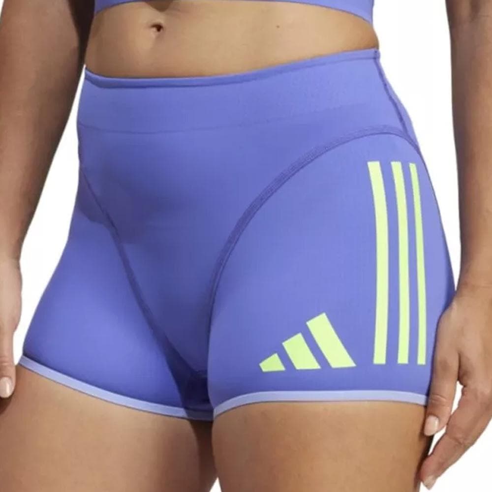 Short Bleu/Jaune Femme Adidas Promo Booty 1