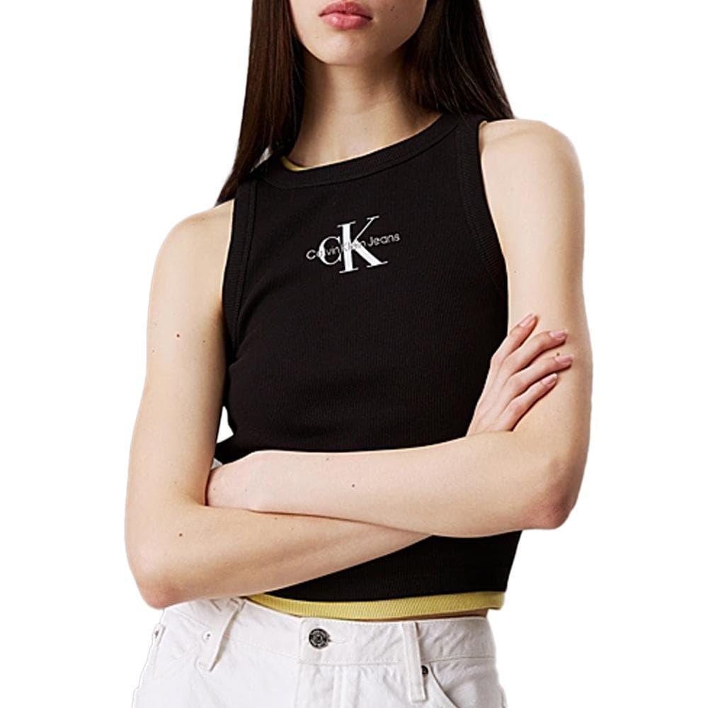 Débardeur Noir Femme Calvin Klein Jeans Monologo 1