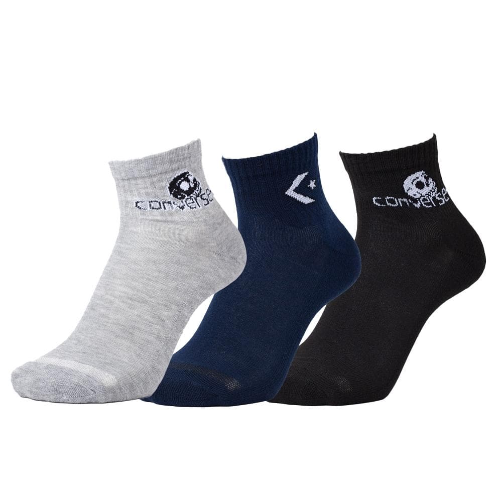 x3 Paires de Chaussettes Grises/Marine/Noir Homme Converse S7021463 1