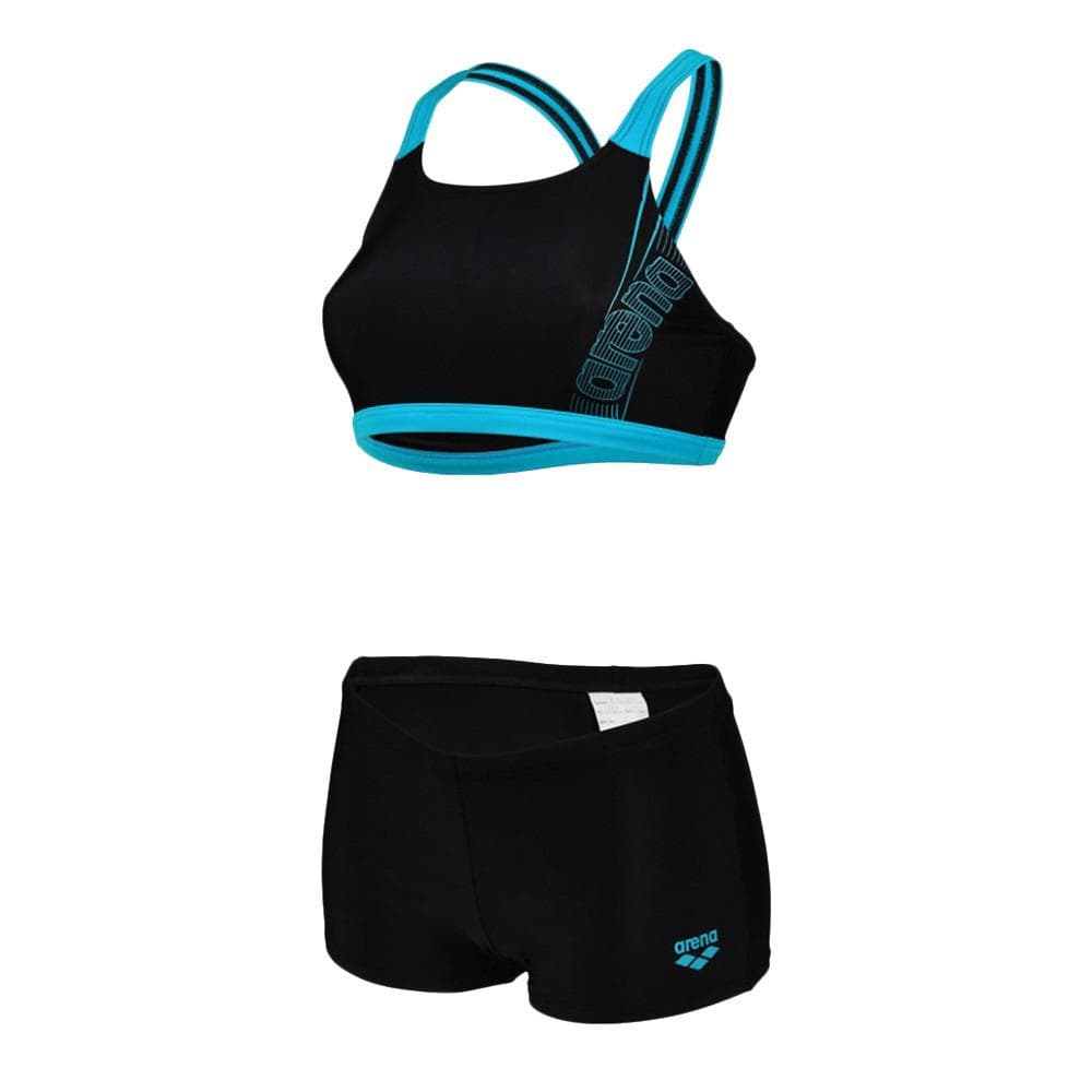 Maillot de bain 2 pièces Noir/Bleu Fille Arena Energy Graphic 1