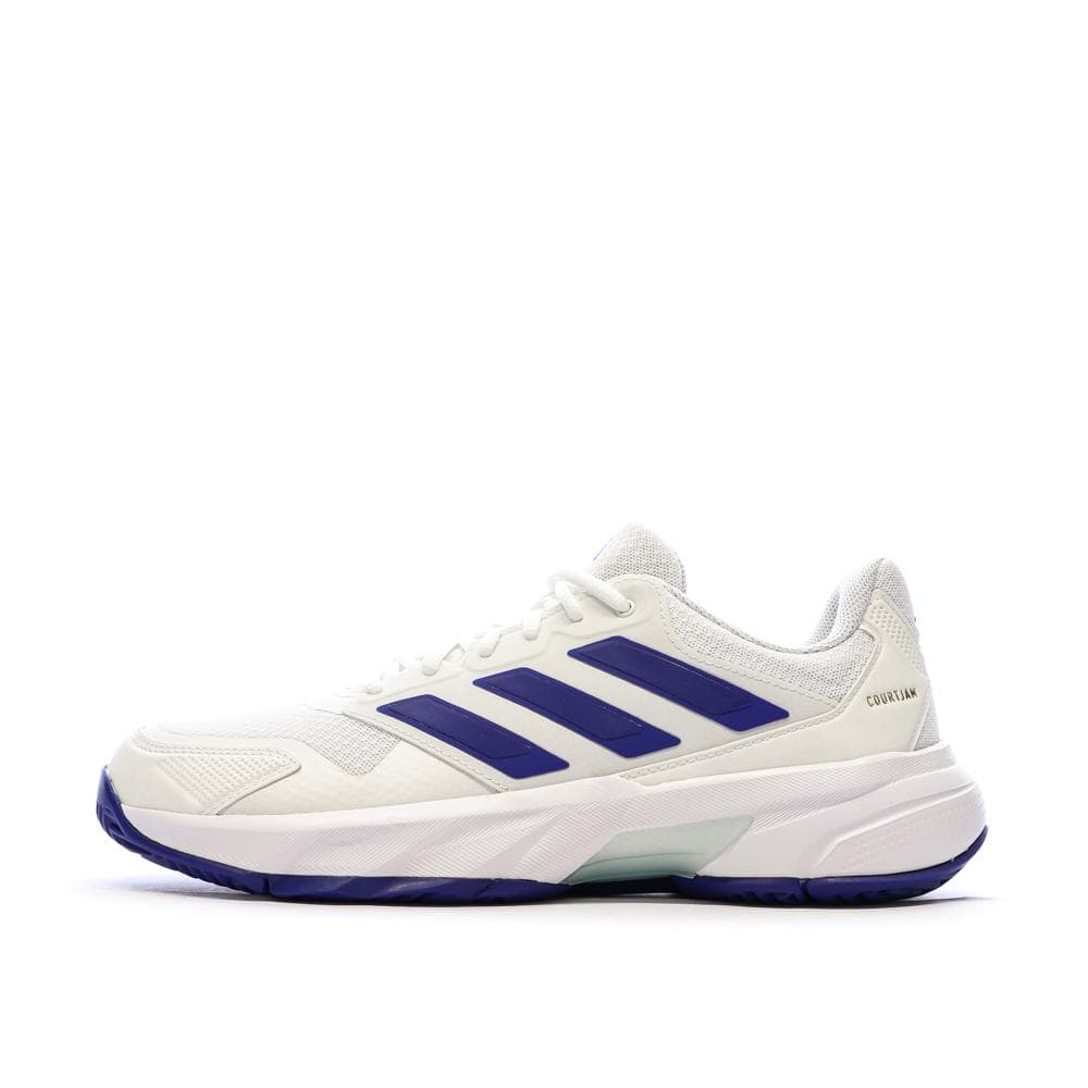 Baskets Blanches/Bleu Homme Adidas Courtjam 1
