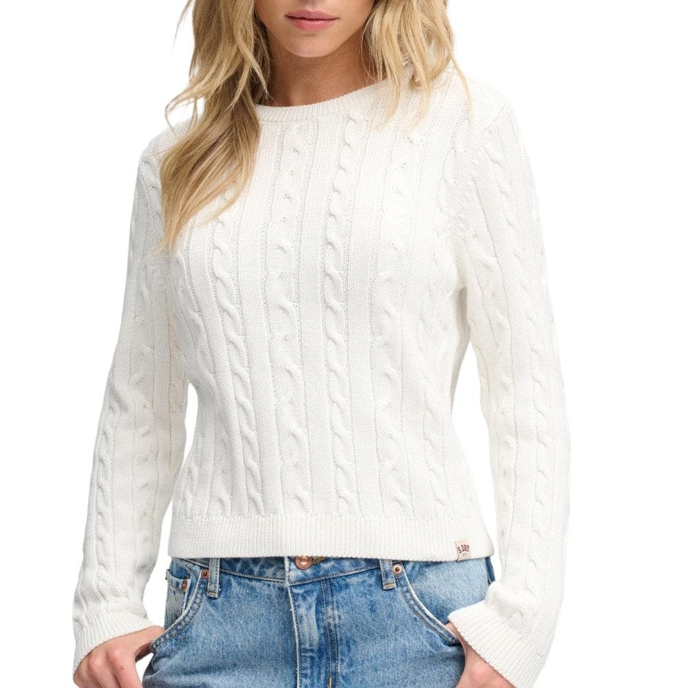 Pull Blanc Femme Superdry Essentials Cable Jumper 1