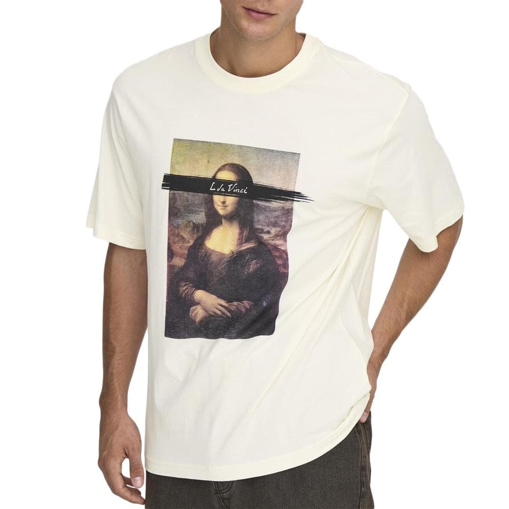 T-shirt Blanc Homme Only & Sons Monalisa Life 1