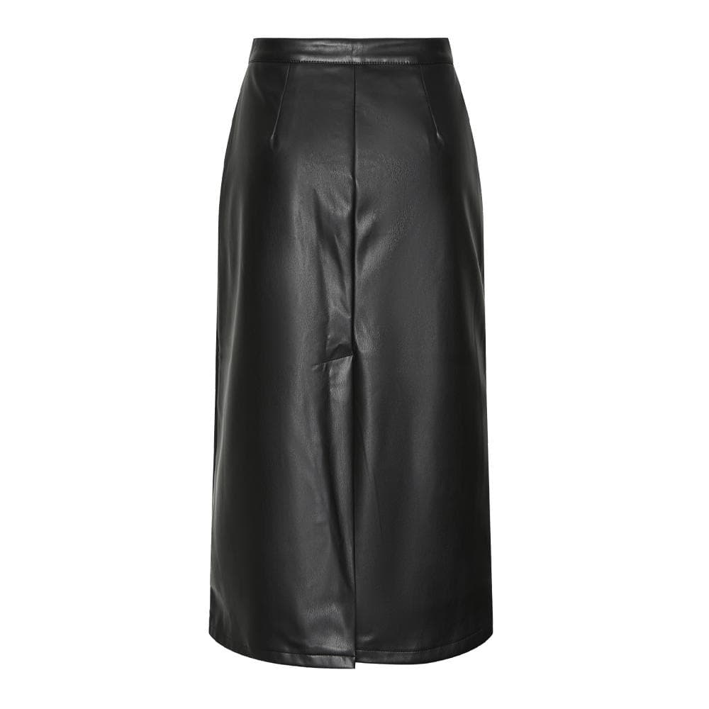 Jupe Simili Cuir Noir Femme Pieces Neeth 2