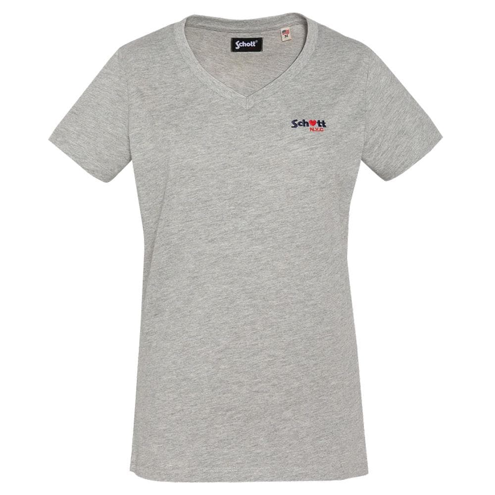 T-Shirt Gris Femme Schott TSBRODEDW 1