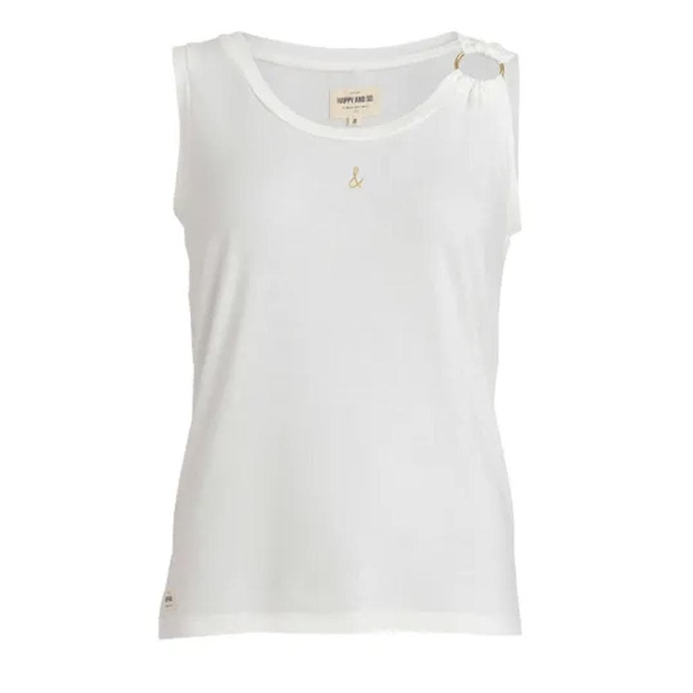 Débardeur Blanc Femme Happy & Co Anneau 1