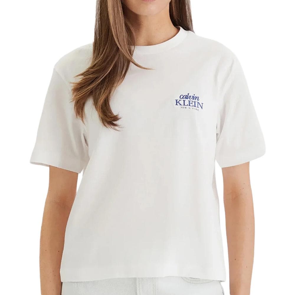 T-Shirt Blanc Femme Calvin Klein Jeans Classics 1