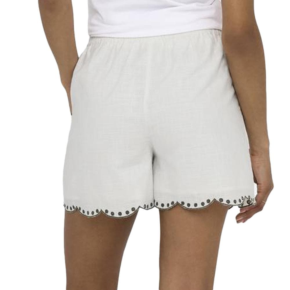 Short en tissu brodé Blanc/Noir Femme taille haute JDY Palma 2
