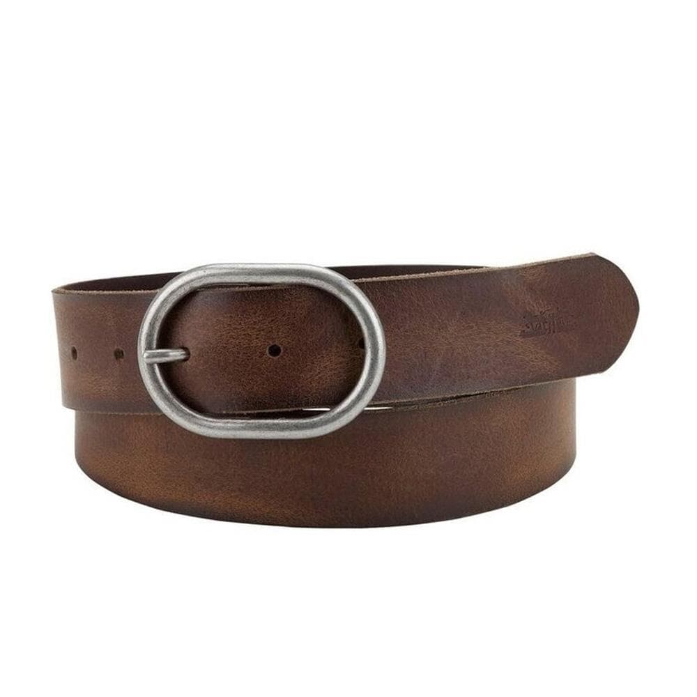 Ceinture Levi's Marron Femme Vieilli en Cuir avec Boucle Ovale Métallique Calneva - T 1