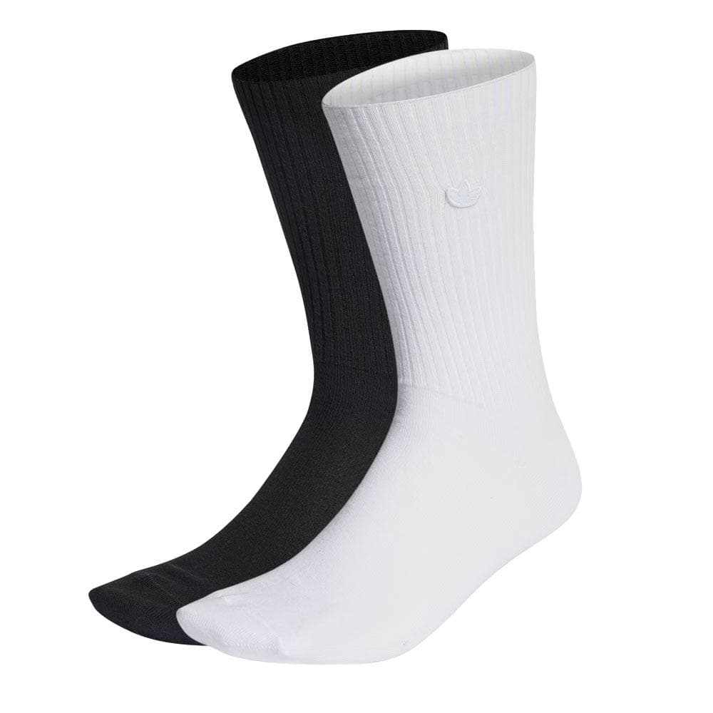 X2 Paires de chaussettes Blanches/Noires Homme Adidas Crew Sock 1