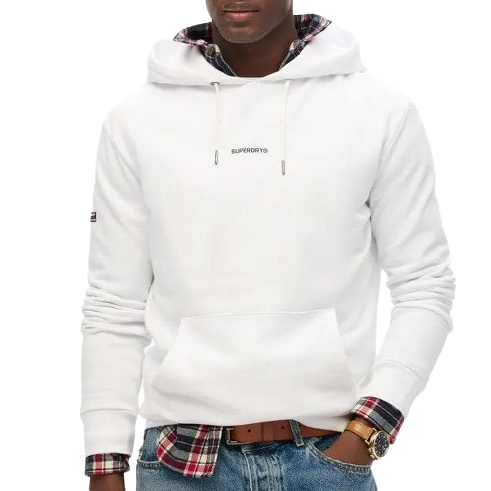 Sweat à Capuche Blanc Homme Superdry Plain Hood0 1