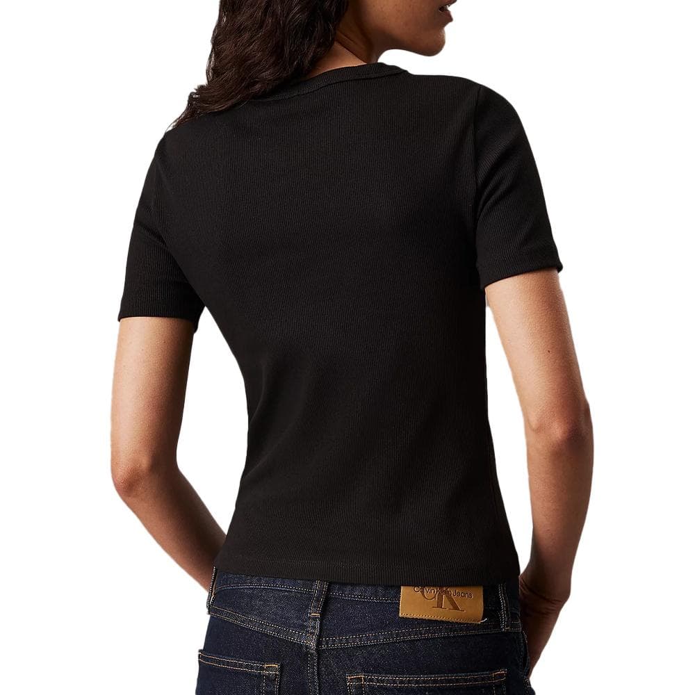 T-shirt Noir Femme Calvin Klein Jeans Label 2