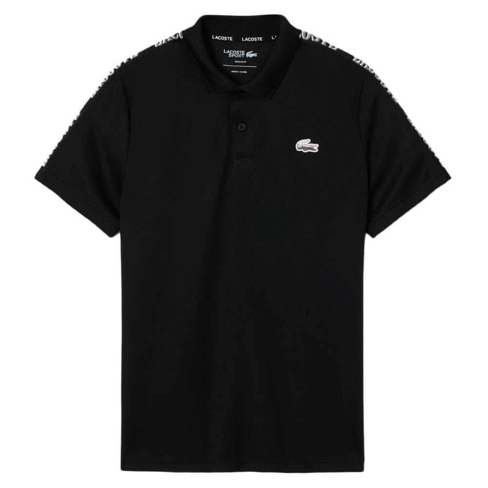 Polo Noir Homme Lacoste Ultra Dry crocodile paysage 3