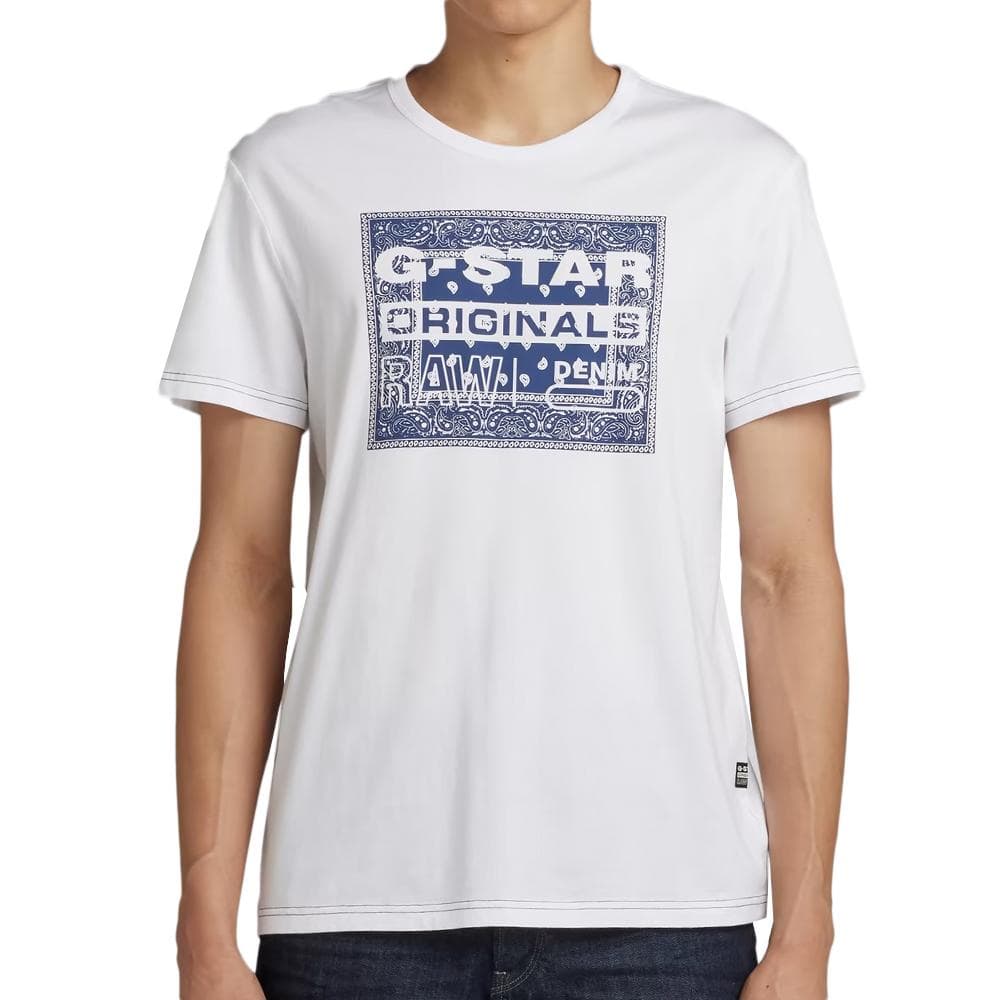 T-shirt Blanc Homme G-Star Raw Bandana D23158 1