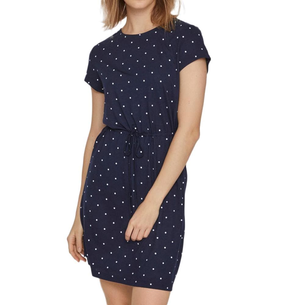 Robe Marine à pois Femme Vila Mooney String 1