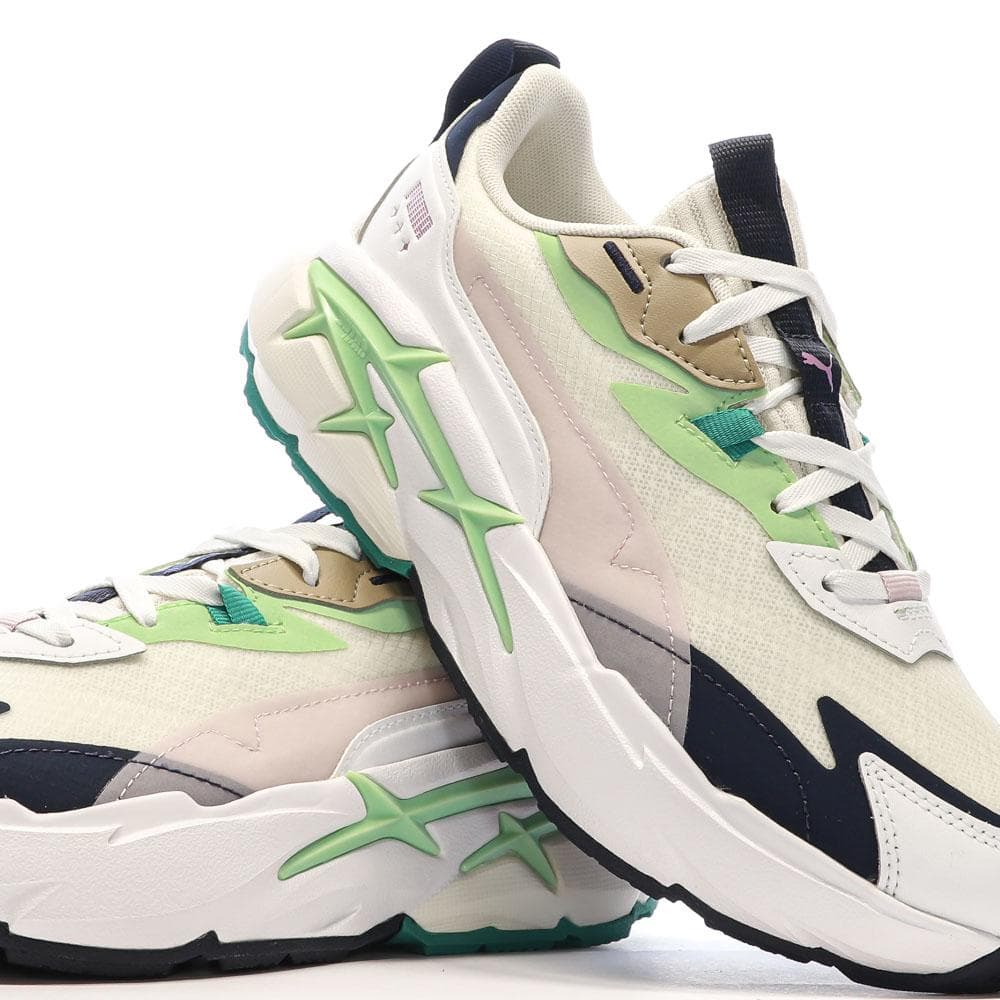 Baskets Blanches/Vertes Femme Puma Spina 7