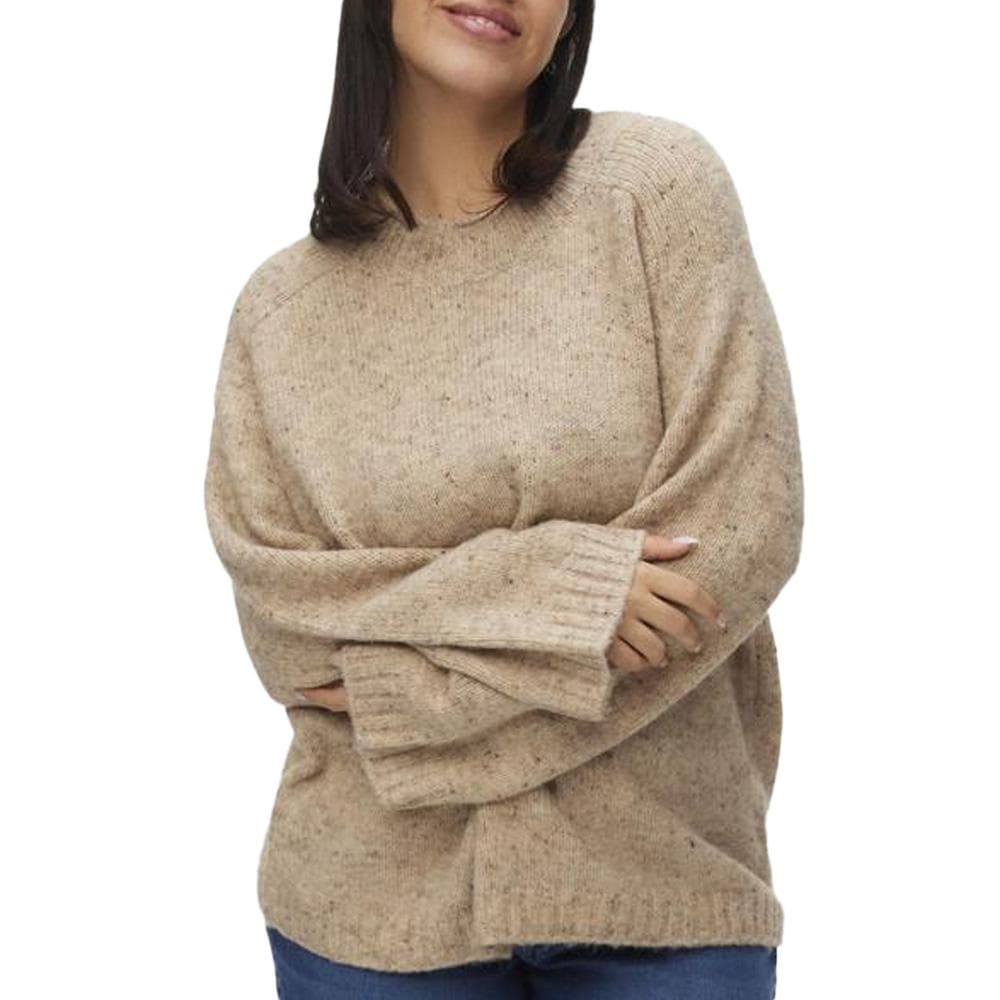 Pull en Maille Beige Femme Vero Moda Curve Cingrid 1