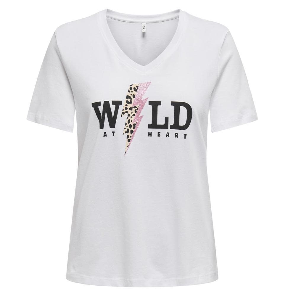 T-Shirt Blanc/Rose Femme Only Henny Life 1