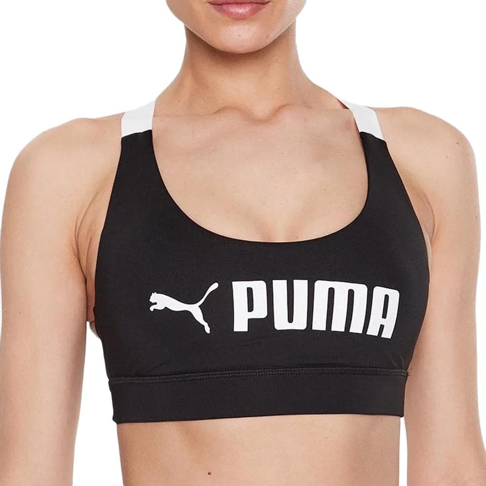 Brassière Noir/Blanc Femme Puma Mid Impact 1