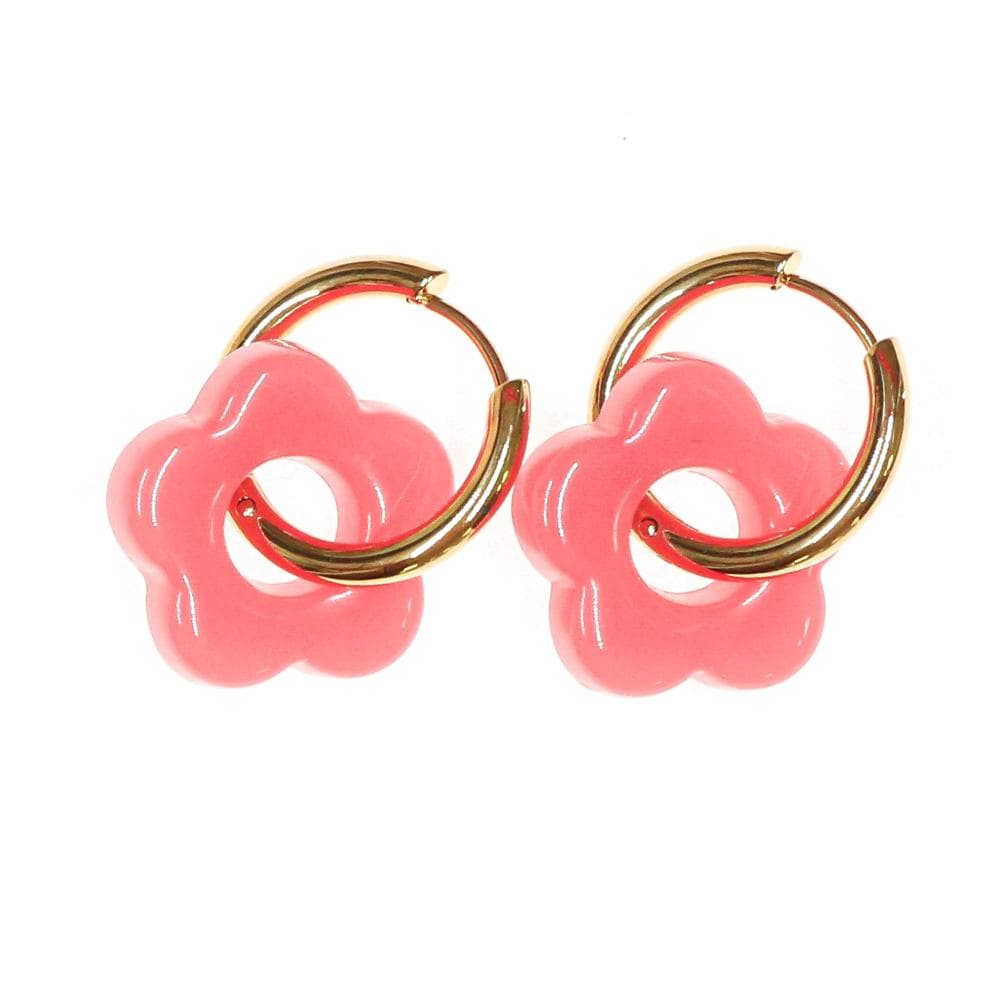 Boucles Oreilles Fushia Femme Clio Blue Fleurs 20mm 1