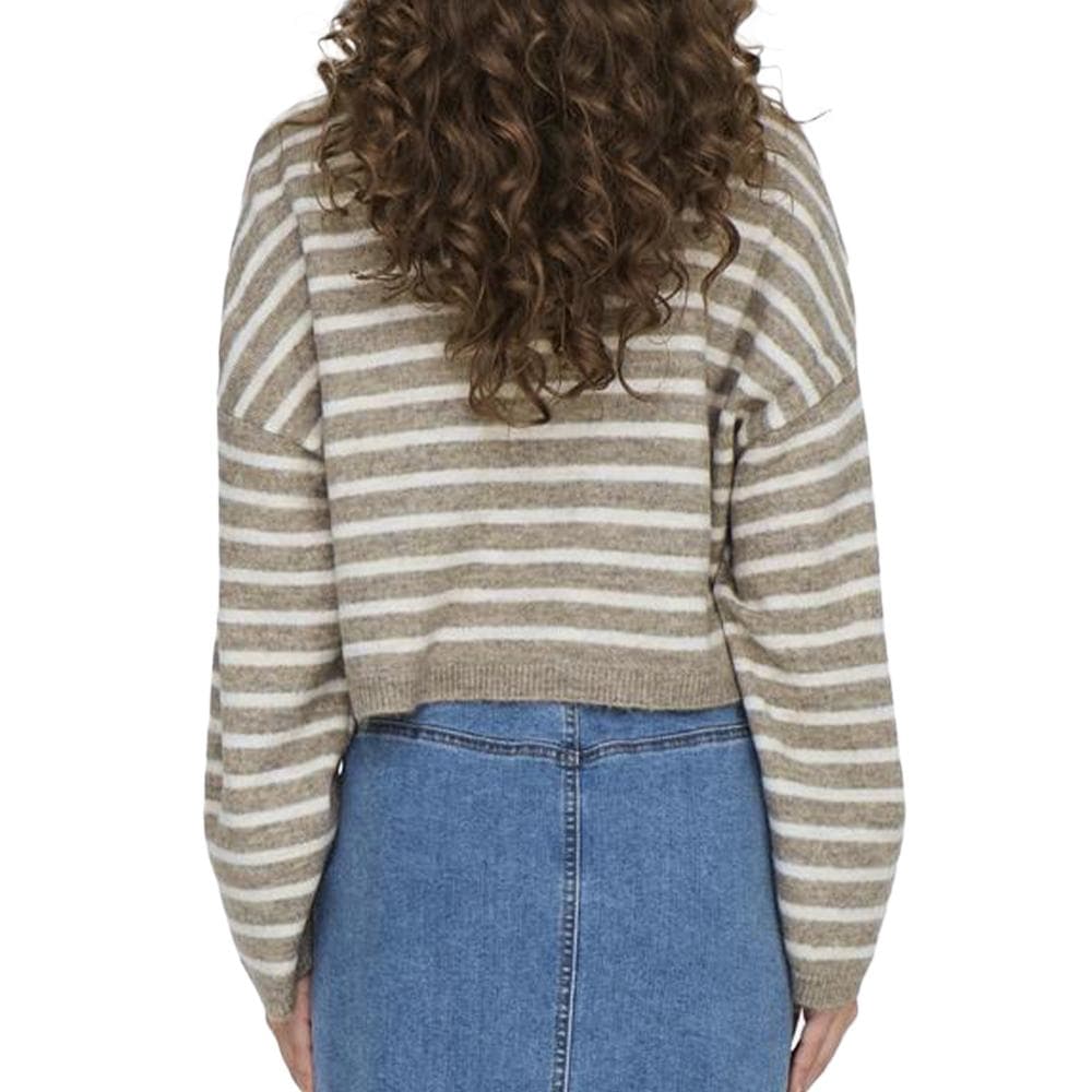Pull Col roulé Beige/Blanc Femme Only Talio 2