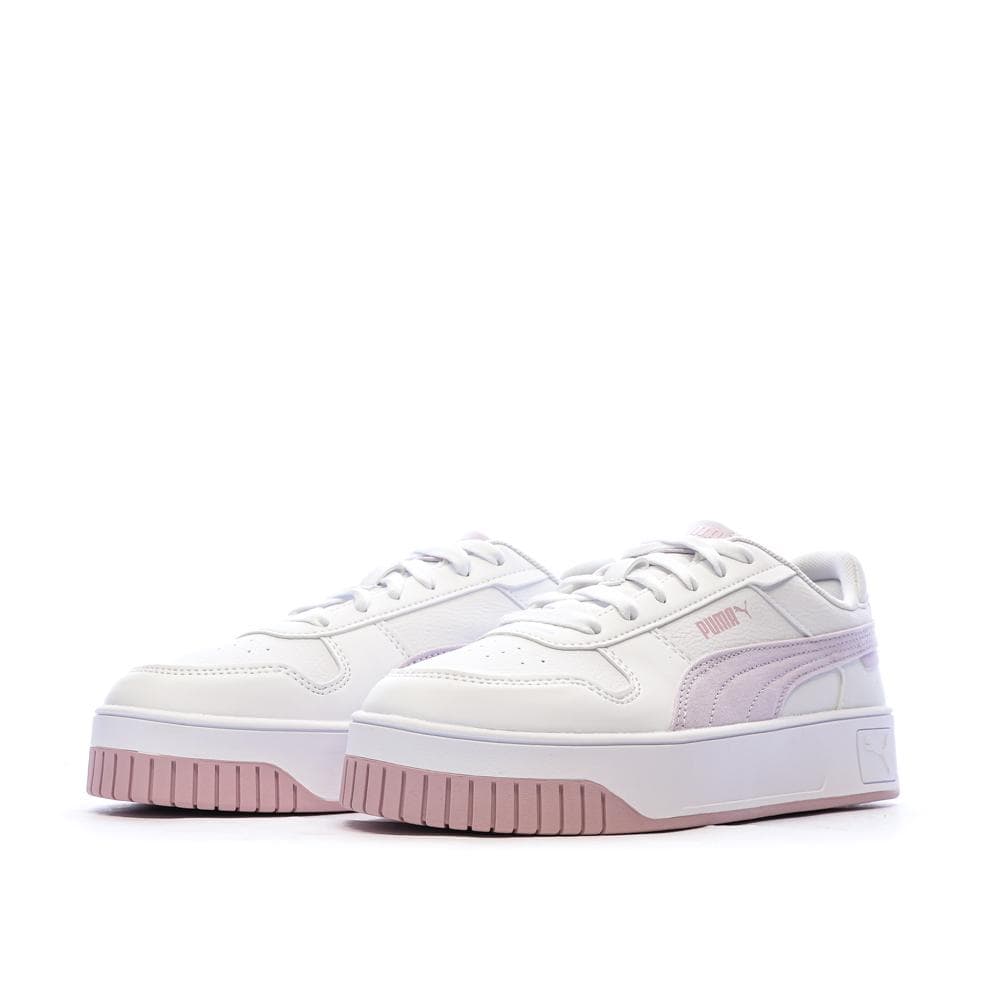 Baskets Blanc/Rose Femme Puma Carina 6