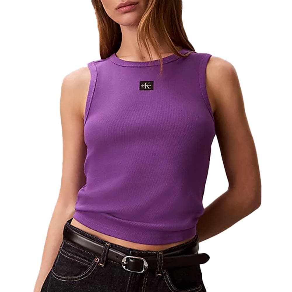 Débardeur Violet Femme Calvin Klein Jeans A Woven Label 1