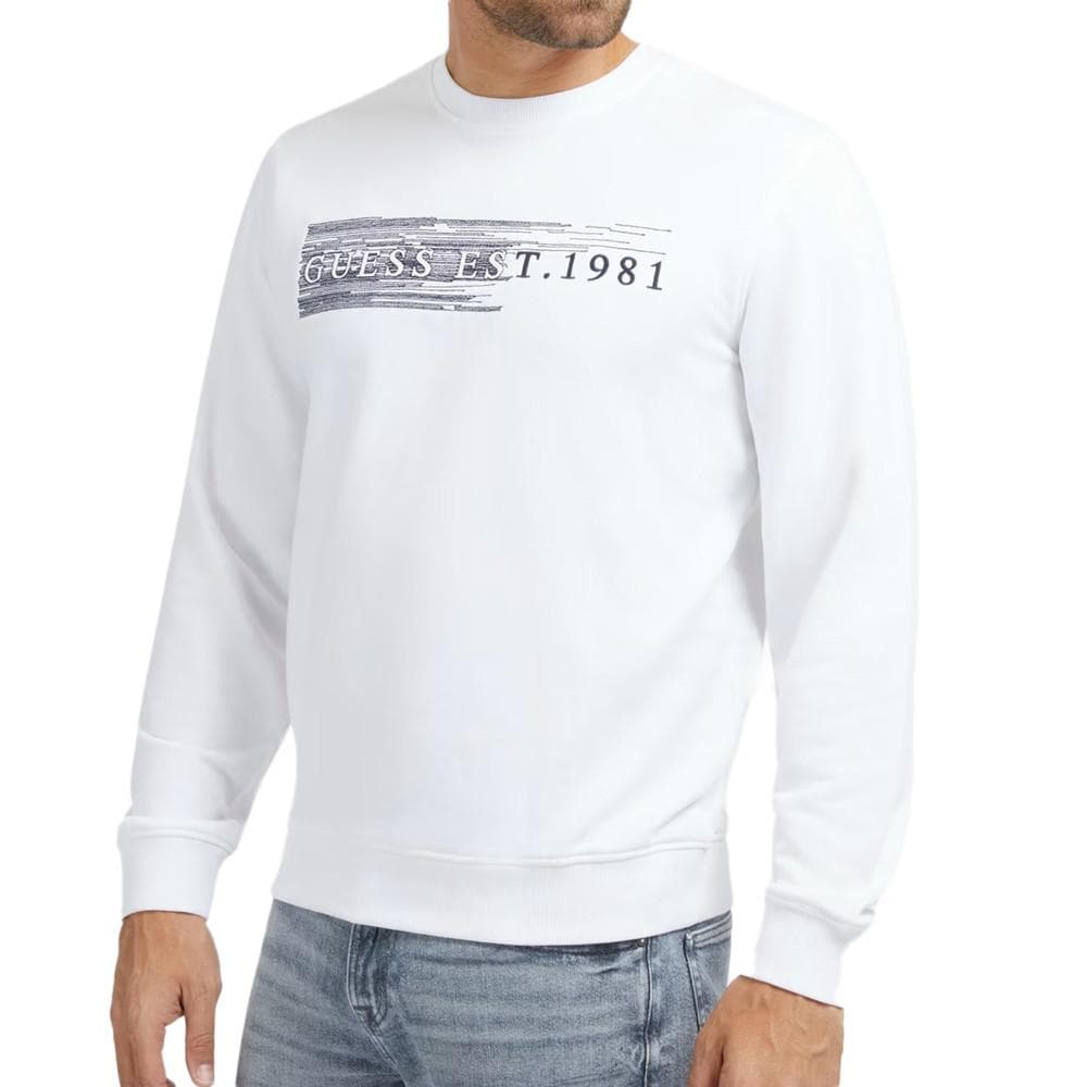 Sweat Blanc Homme Guess Brode 1