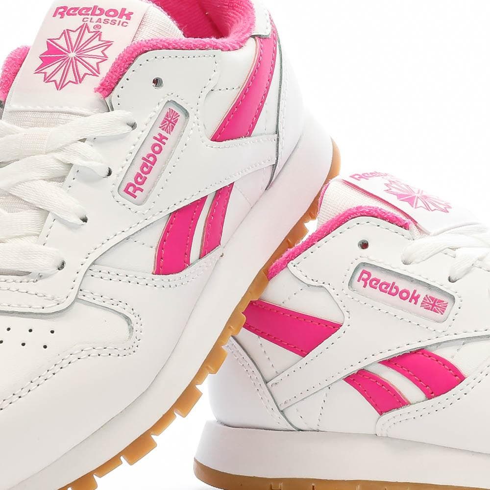 Baskets Blanches/Rose Fille Reebok Classic Leather 100034223 7