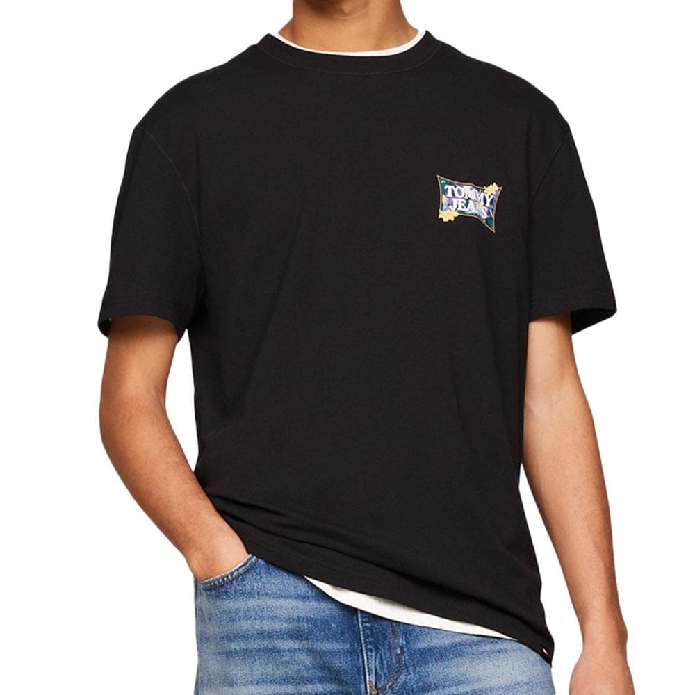 T-shirt Noir Homme Tommy Hilfiger Flower Power 1