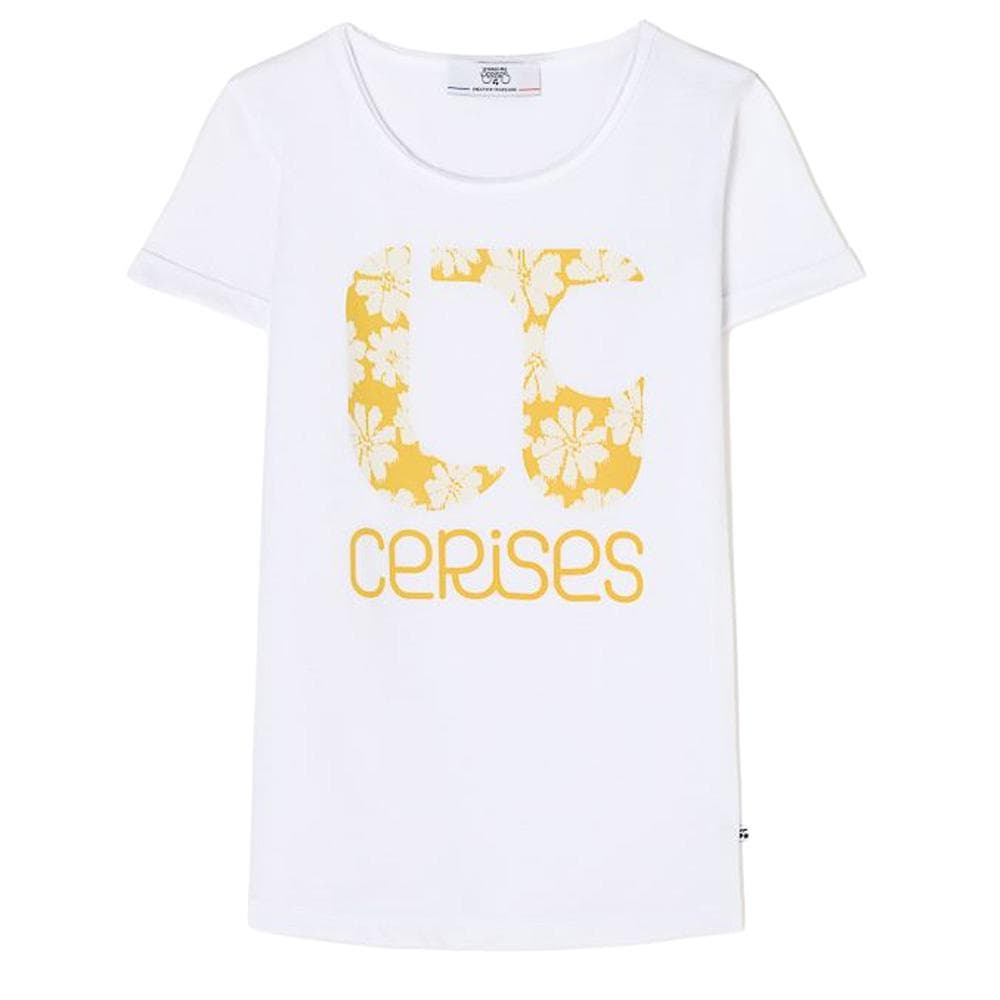 T-shirt Blanc/Jaune Fille Le Temps Des Cerises Fleurigi 1