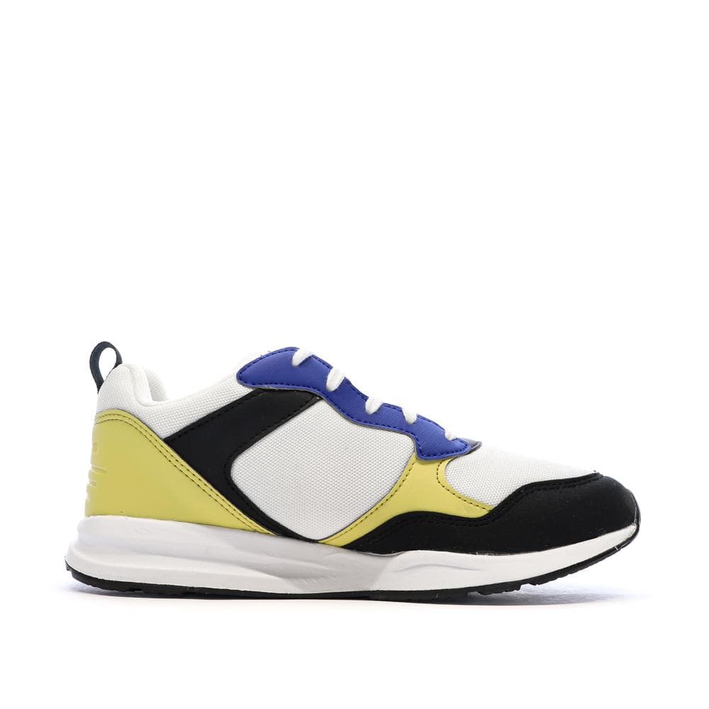 Baskets Blanc/Noir/Jaune Garçon Le Coq Sportif R500 2