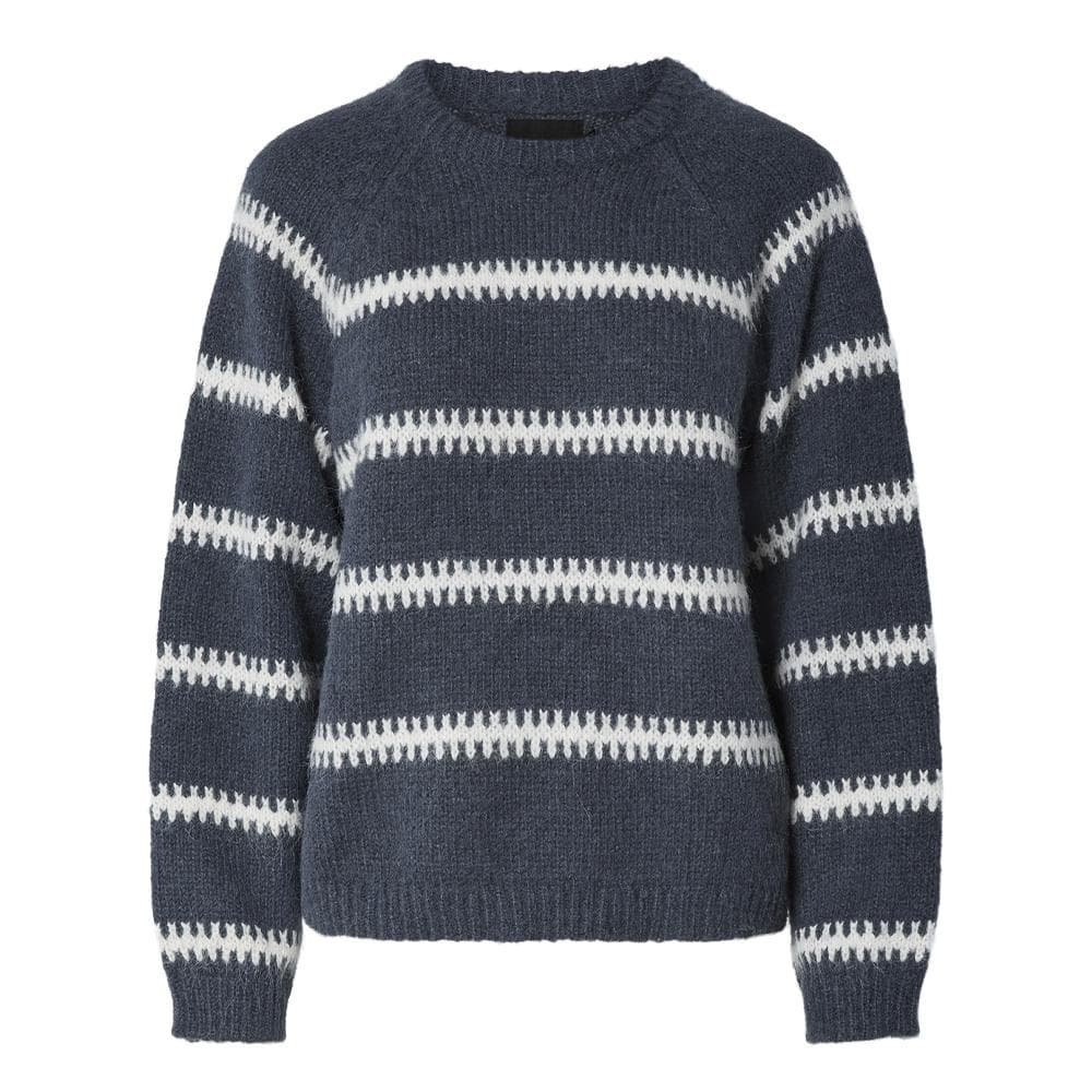 Pull Gris/Blanc Femme Pieces Sonja 1