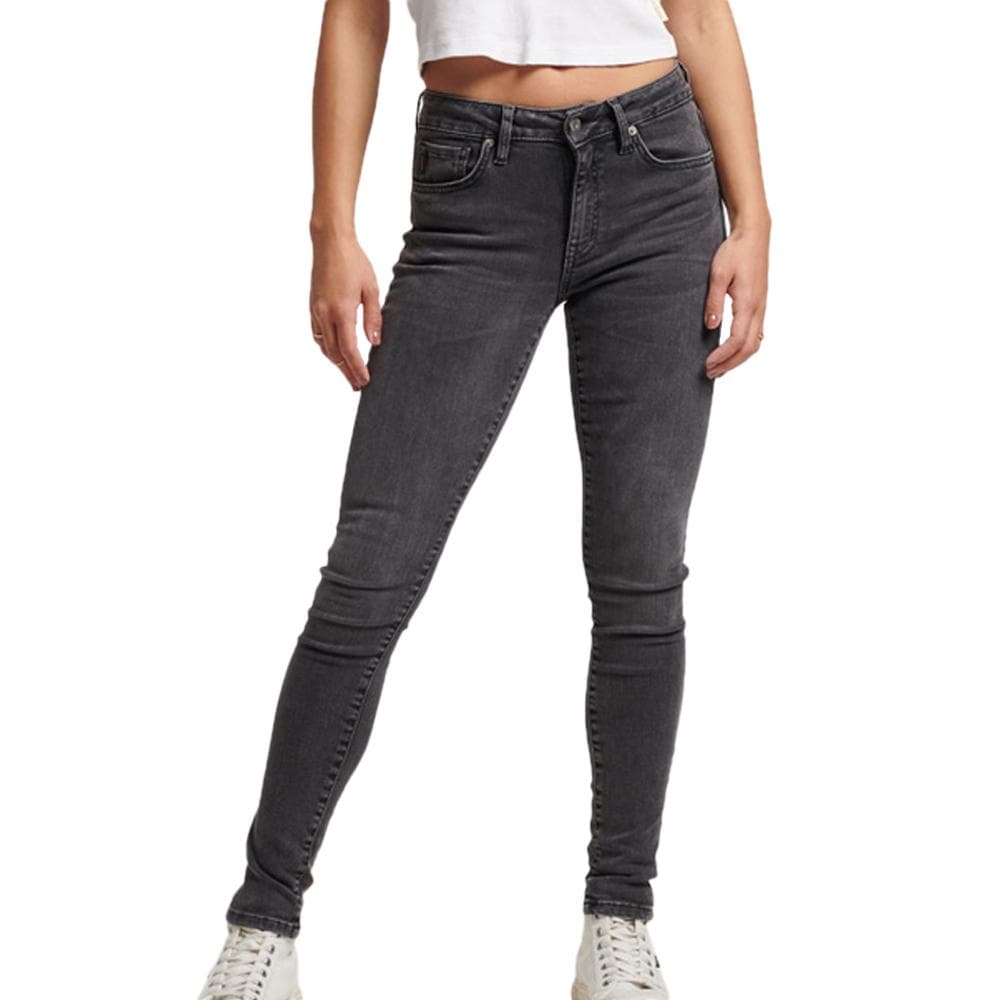 Jean Skinny Noir Femme Superdry Mid Rise 1