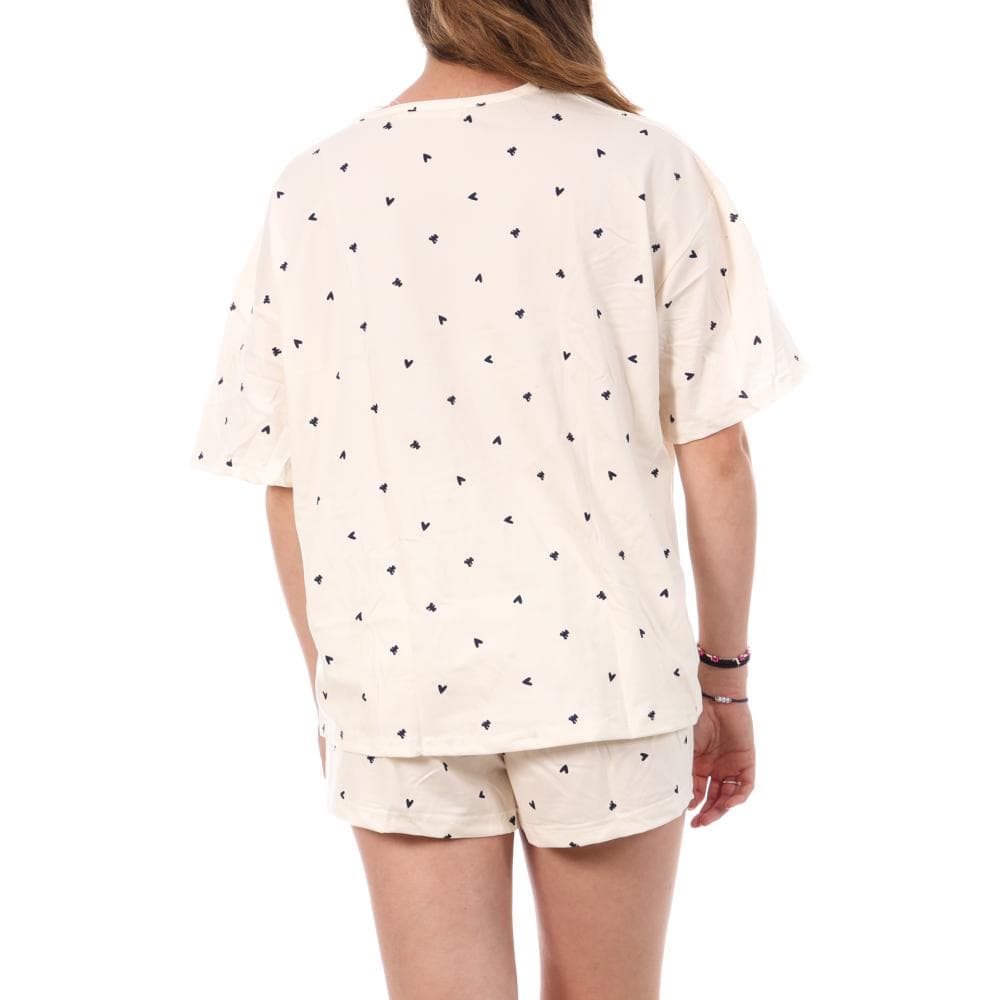 Pyjama Court Rose/Rouge/Noir Femme Lulu Castagnette Petits Cœurs 2