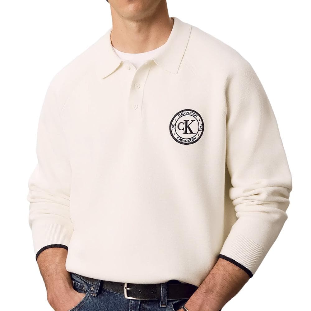Pull Beige Homme Calvin Klein Jeans Varsity 1