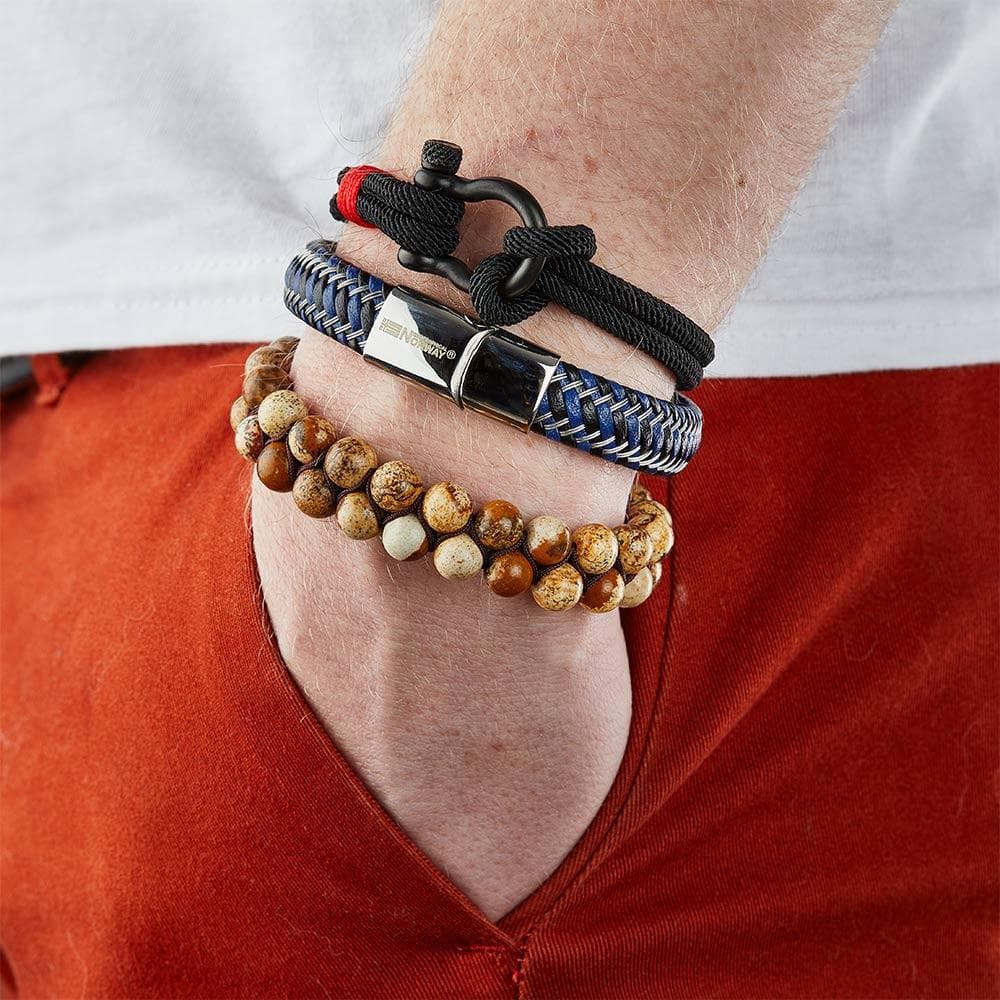 Bracelet Noir/Bleu Geographical Norway Rigide 3