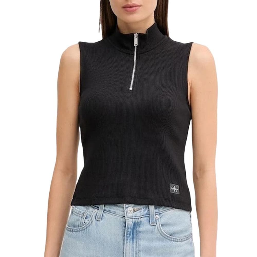Top Noir Femme Calvin Klein Jeans A- Woven 1