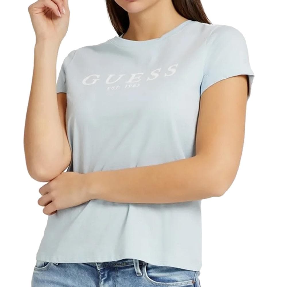 T-shirt Bleu Ciel Femme Guess 1981 1