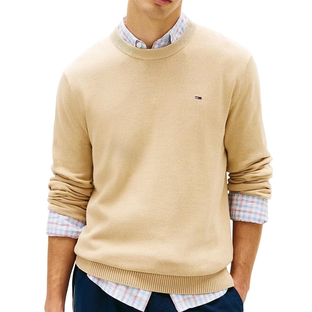 Sweat Beige Foncé Homme Tommy Hilfiger Badges 1