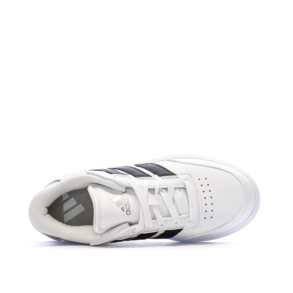 Baskets Blanches/Noires Garçon Adidas Courtblock 4