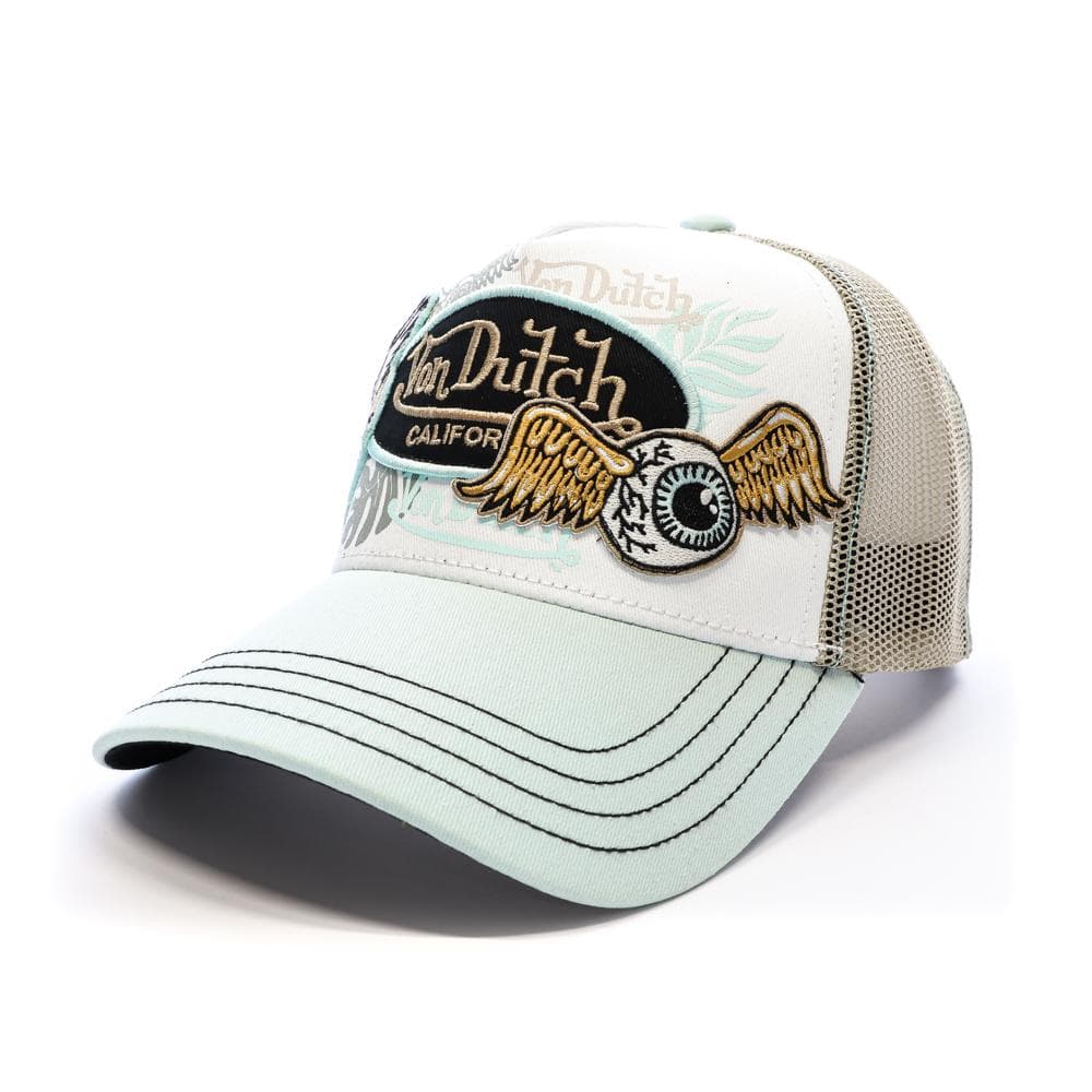 Casquette Turquoise/Noir/Beige Homme Von Dutch PATCHES 1